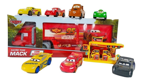 Cars Trailer Con Sonidos + 7 Carritos