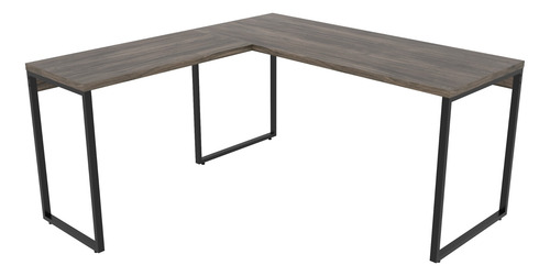 Imagem 3 de 6 de Mesa De Escritório Em L Estilo Industrial 1,50x1,50m Kuadra
