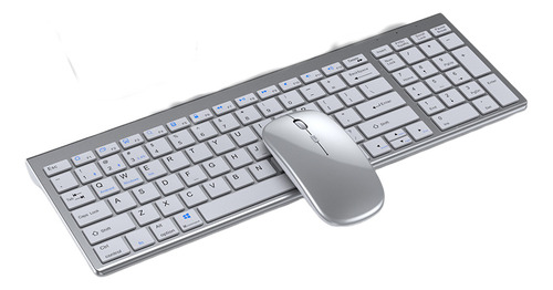 Juego De Teclado Y Mouse Recargable 2.4 Ghz + Bt Computadora