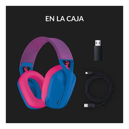 Imagen 5 de 10 de Auriculares gamer inalámbricos Logitech G Series G435 x 1 unidades azul y frambuesa