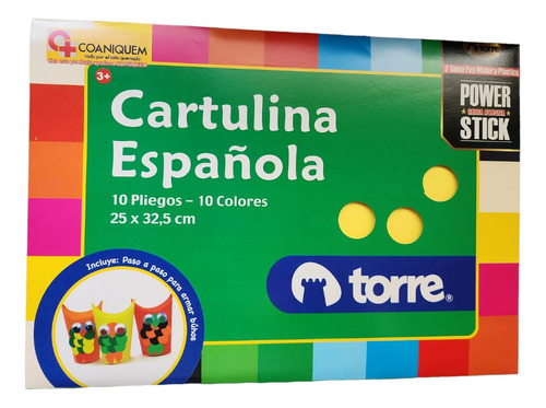 Carpeta Cartulina Española 10pliegos - 10colores Torre