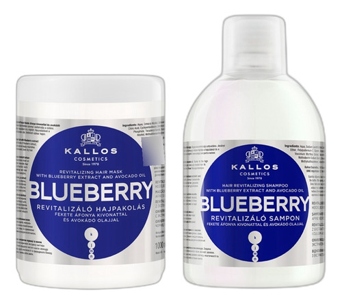 Kallos - Set Blueberry Mask+shampoo 1000ml