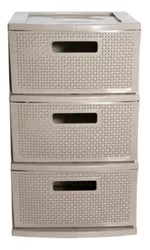 Comprar Gaveteiro Organizador Plástico Rattan 3 Gavetas Gv-65 Grande no Mercado Livre