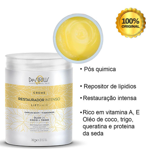 Mascara De Hidratação Para Cabelos Secos E Quebradiços - 1kg