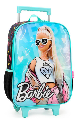 Mochila Barbie Óculos Verde Escolar - Luxcel 47x30x16cm