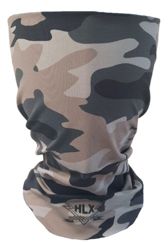 Bandana Tubo Flex Hlx Camuflado Chumbo Bike Motociclista