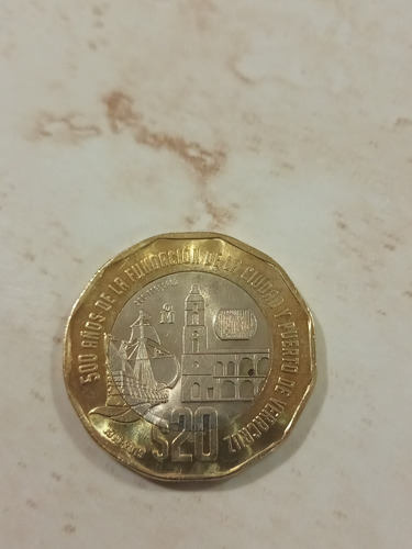 Moneda De 20 Pesos Puerto De Veracruz