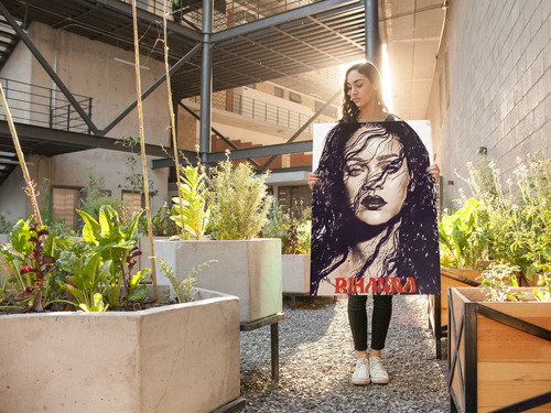 Mural Moderno Cuadro Rihanna Retrato Impactante
