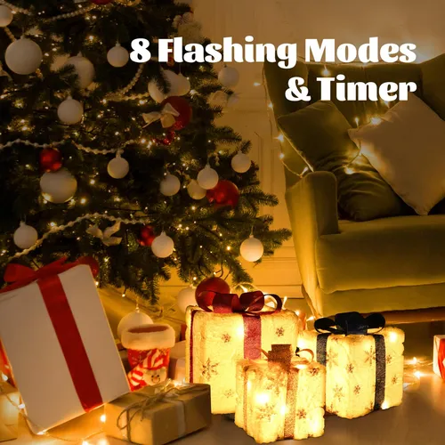 Christmas Lighted Gift Boxes Decorations Husuime Set Of 3