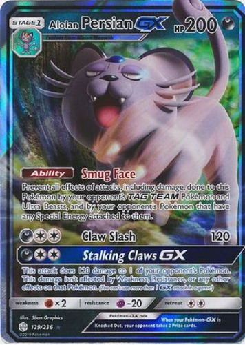 Alolan Persian Gx 129/236 Ultra Raro Pokemon Tcg