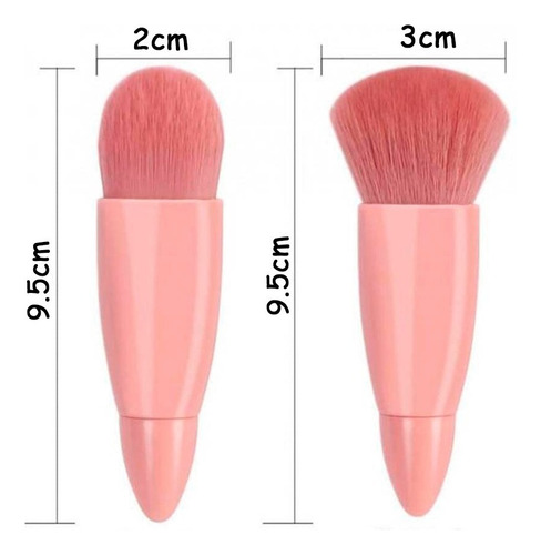 Set 5 Brochas De Maquillaje Profesionales Con Estuche Espejo