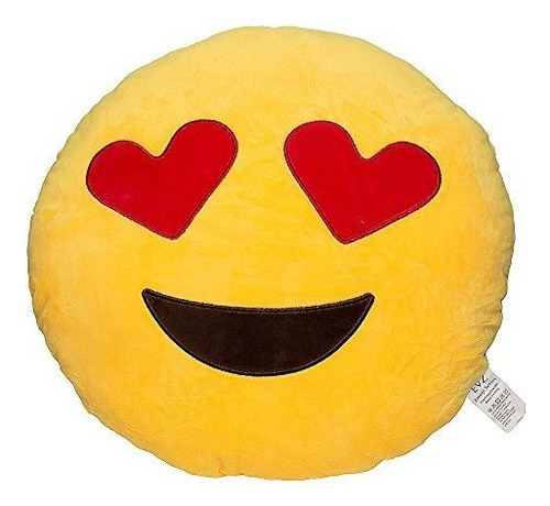 Evz 32cm Emoji Smiley Emoticon Cojín Redondo Amarillo Peluc
