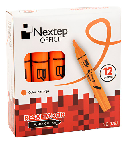 Caja C/864 Piezas Resaltador Nextep Naranja Ne-079j Naranja