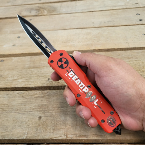 Navaja Otf Automática Salida Vertical Táctica Tipo Deadpool