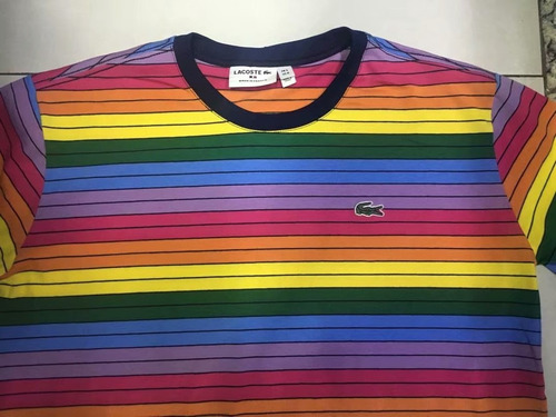 lacoste listrada arco iris