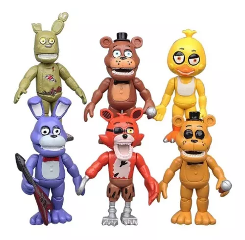 Kit 6 Bonecos Animatronics Five Nights At Freddy's Fnaf