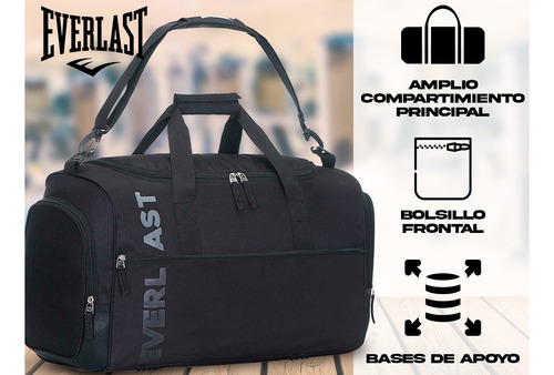 Imagen 3 de 10 de Bolso Everlast Original Gym Viaje Deportivo Reforzado Nuevo