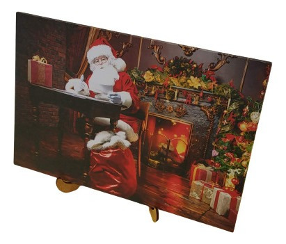 Imagem 1 de 4 de Quadro Decorativo Papai Noel Impressão Tamanho A4