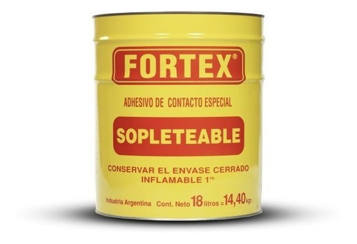 Cemento De Contacto Sopleteable Rojo Fortex 18lt 