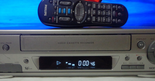 Video Cassete Philips Vr-599 + Controle- Usado - Funcionando Cinza (Usado)