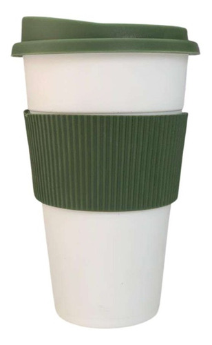 Imagen 1 de 8 de Vaso Térmico Tipo Starbucks  + Tapa + Faja 300 Ml Color Dark