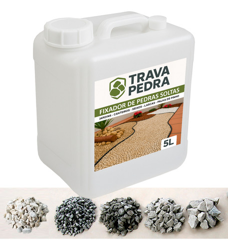 Fixador De Pedras Soltas 5l - Trava Pedra De Jardim E Britas