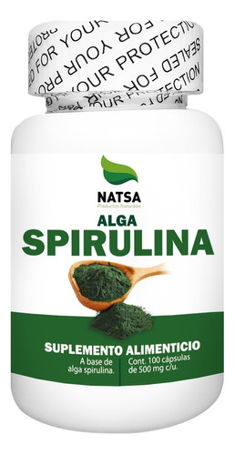 Alga Spirulina, 100 Cápsulas, Calidad Premium