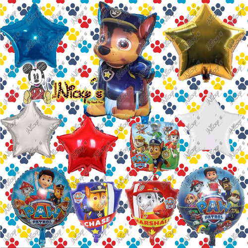 40 Globos Paw Patrol Decoracion De Patrulla Canina Globo