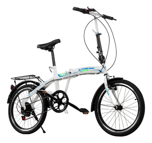 Bicicleta Plegable Retro Vintage R20 7 Velocidades Aluminio Modelo DPBPPL010000 Color Blanco XTREME LIFE