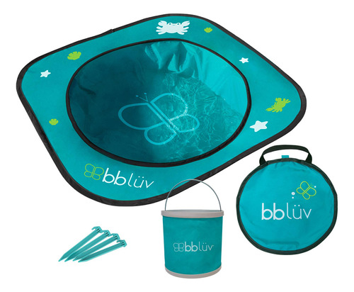 Bblüv Arenä Piscina De Playa Para Niños En La Playa Con Material Impermeable Fácil De Limpiar, Fácil De Plegar Para Viajar + Cubeta De Agua Plegable Incluido