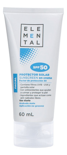 Protector Solar Elemental Spf50 X 60ml