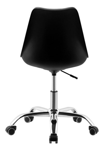 Imagen 5 de 6 de Silla De Oficina Escritorio Tulip Negra Regulable Tapizada