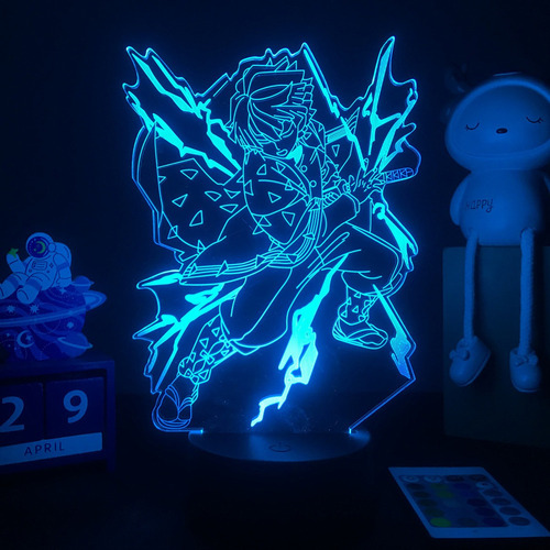 W Lámpara De Escritorio Led Demon Slayer 3d Con Luz