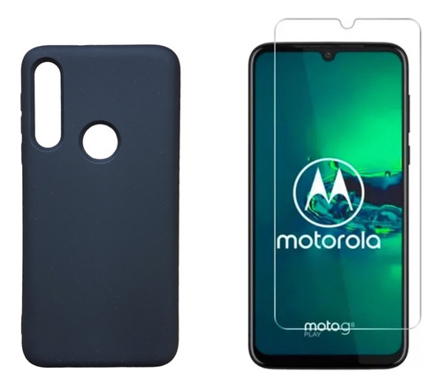 Funda De Silicona + Vidrio Templado Para Moto G8 Play