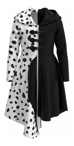 Vestido Cruella De Vil Blanco Y Negro Para Niña Por Fiesta.