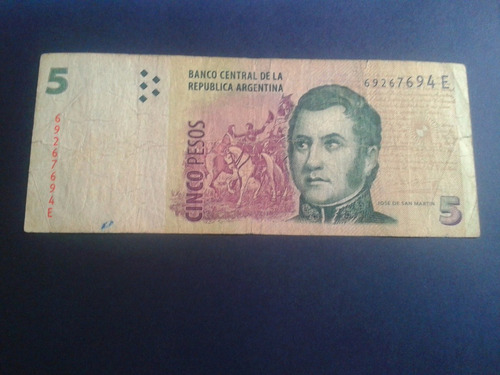 Billete Argentina Cinco Pesos