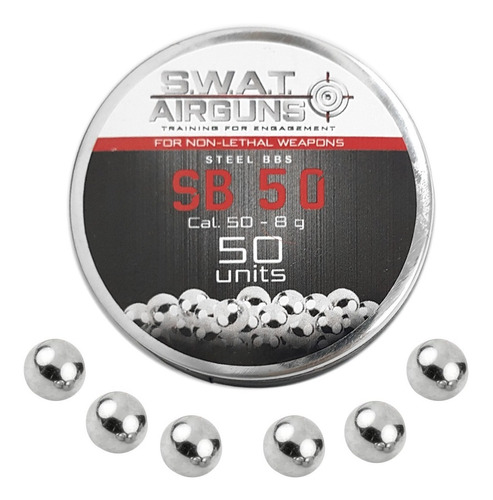 Imagen 3 de 10 de Balines De Acero Cromo X 50 - 12,5 Mm Disuasiva Traumática