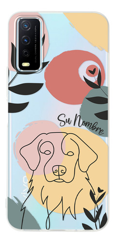 Funda Para Vivo Mujer Perrito Golden Minimal Con Tu Nombre