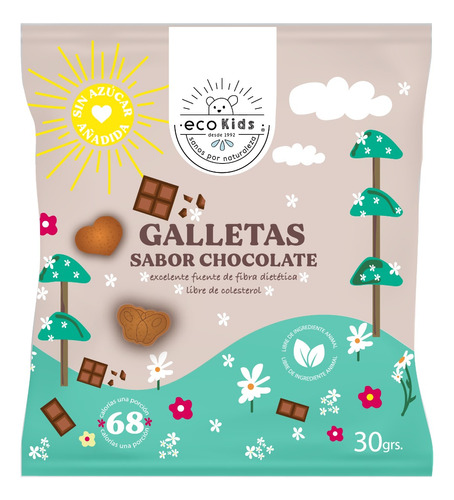 Galleta Mini Ecokids Chocolate 30g.