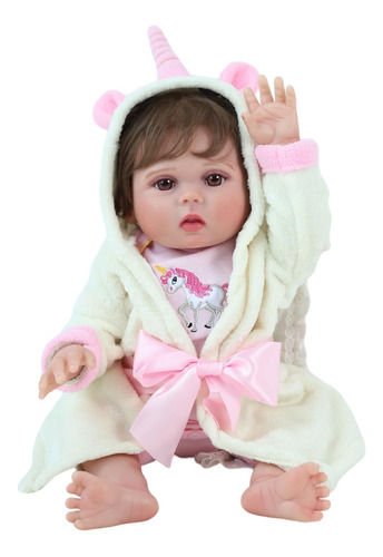 Reborn Muñeca Bebe Real Cuerpo Completo Silicona 45 Cm