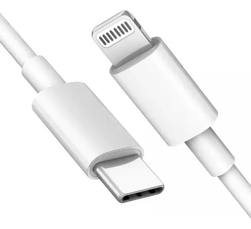 Ficha Cargador Carga Rapida Original Iphone + Cable Usb-c Blanco