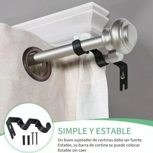 Soporte Set 3 Cortinero Doble Para Pared Ajustable Gancho