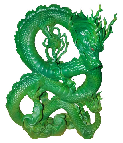 Figura Semi Shen Long 3d Resina Full Detalle 16cm Maciza