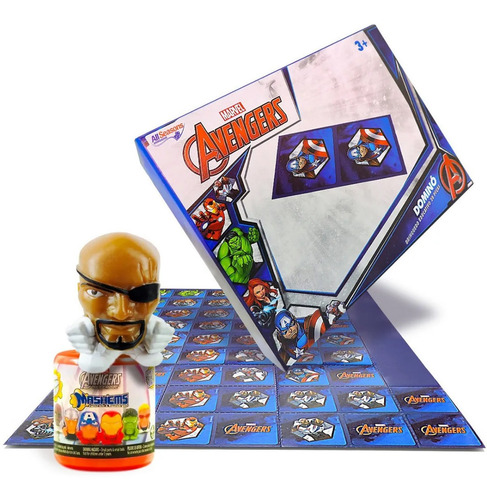 Boneco Mashems Nick Fury Vingadores + Dominó Cartonado
