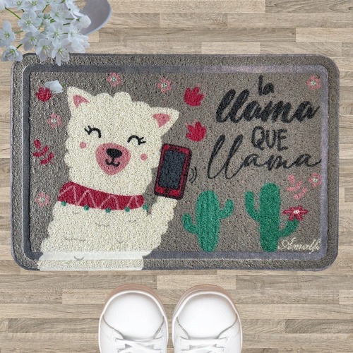 Imagen 2 de 2 de Alfombra Entrada Pvc Estampado Diseños Divertidos 40x60 Cm