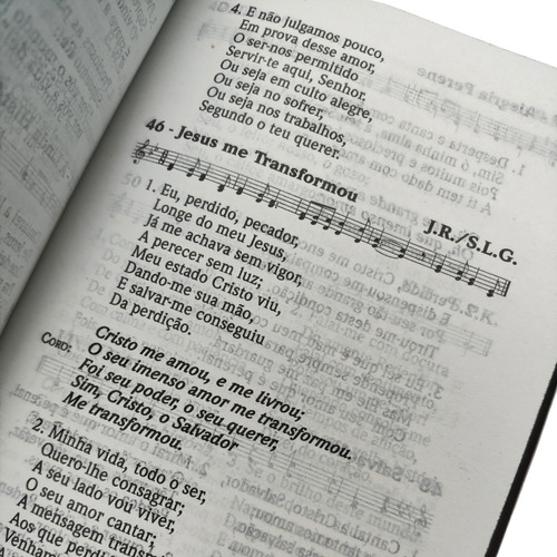Cantor Cristão Com Letra E Pautas Musicais - Pequeno Brochura Preto