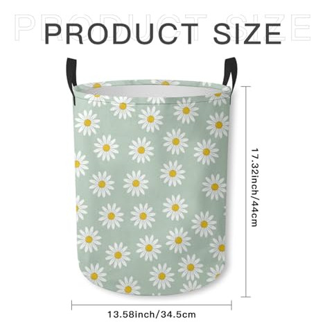 Cesta De Lavandería Plegable Con Estampado De Margaritas