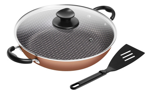 Frigideira Wok 2 Alças Patolux N°28 Antiaderente Cobre