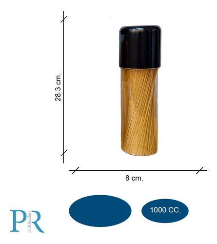 Kit 6 Contenedor Hermetico Taper Organizador Acrilico Full Negro