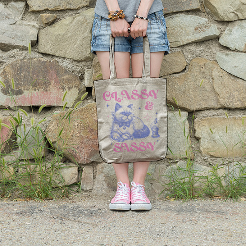 Bolsa Morral Ecológico Kitty Classy Sassy. Gatito Con Clase